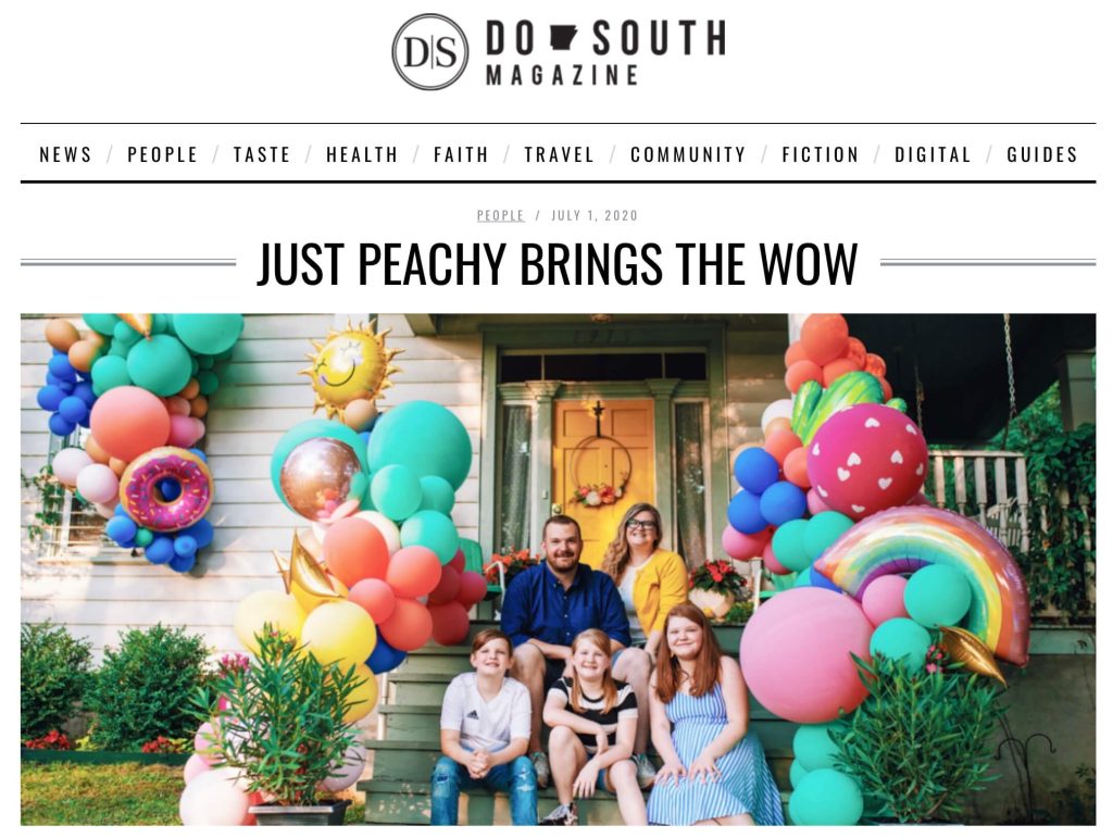 Christen Byrd, owner of Just Peachy, and her family as pictured in Do South Magazine.