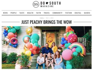 Christen Byrd, owner of Just Peachy, and her family as pictured in Do South Magazine.