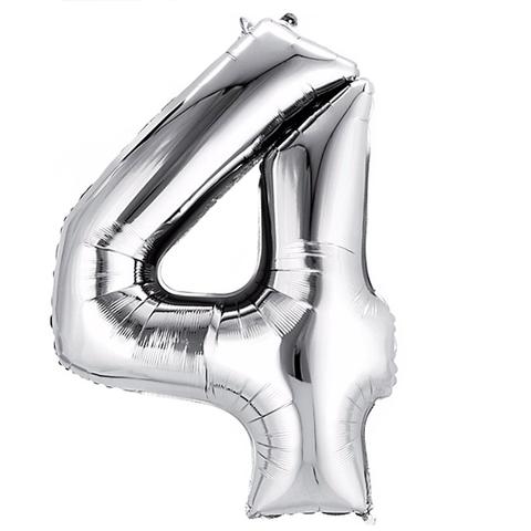 Giant silver number balloon from Just Peachy in Little Rock, Arkansas.
