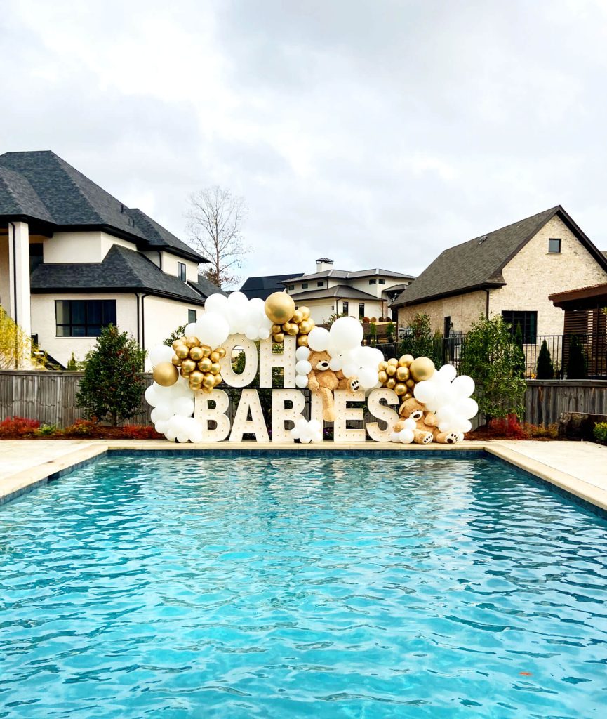 Alpha-Lit Marquee Letters Balloons Baby Shower Pool by Just Peachy, Little Rock, Arkansas