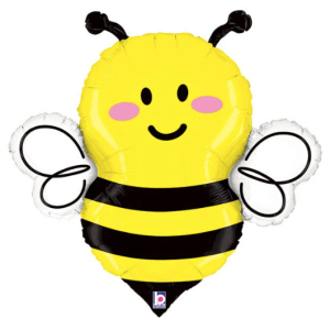 Yellow and black 34” mylar helium bee balloon from Just Peachy in Little Rock, Arkansas.