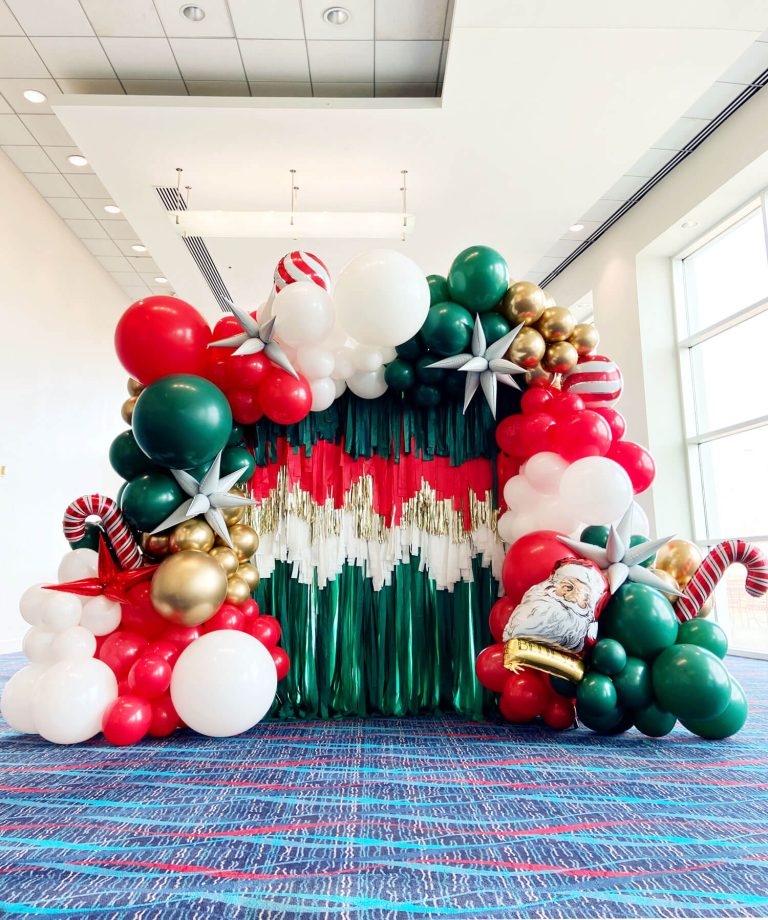 Candy Stripe Streamer Wall Balloons Christmas Theme by Just Peachy, Little Rock, Arkansas