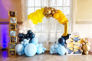 Gold Round Arch Balloons Minions by Just Peachy, Little Rock, Arkansas