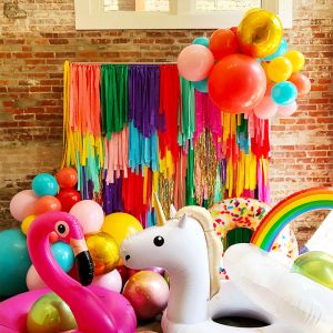Party Pop Streamer Wall Balloons Loblolly Creamery by Just Peachy, Little Rock, Arkansas