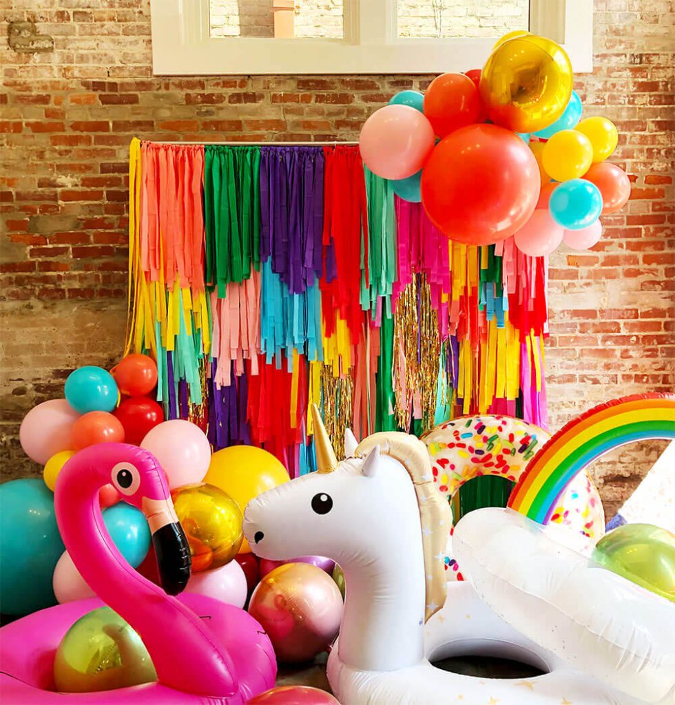 Party Pop Streamer Wall Balloons Loblolly Creamery by Just Peachy, Little Rock, Arkansas