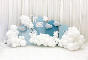 Round Chiara Arch Walls Balloons First Birthday Party by Just Peachy, Little Rock, Arkansas