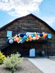 Staircase Balloons on Barn by Just Peachy, Little Rock, Arkansas