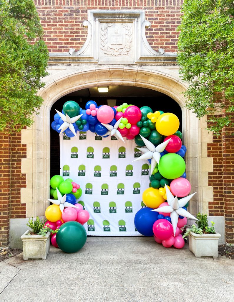 Step and Repeat Balloons Forest Elementary School by Just Peachy, Little Rock, Arkansas