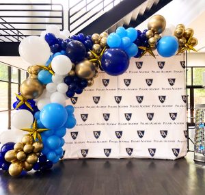 Step and Repeat Balloons Pulaski Academy by Just Peachy, Little Rock, Arkansas