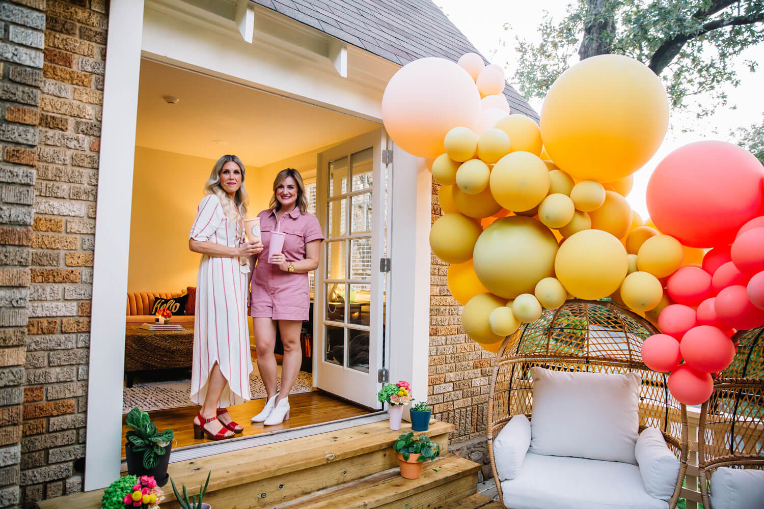Housewarming Party Balloons Boho Egg Chairs by Just Peachy, Little Rock, Arkansas